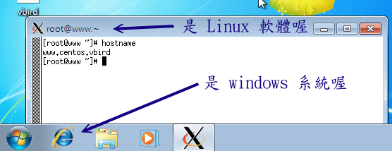 Windows 桌面出現的 X client 程式