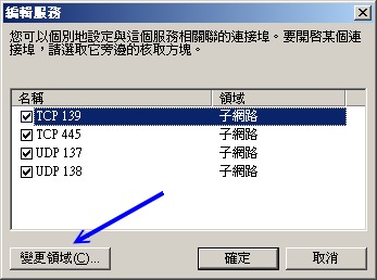 Windows XP 伺服器防火牆示意圖